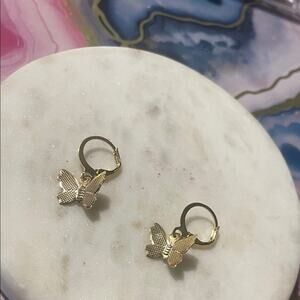 butterfly hoop earrings